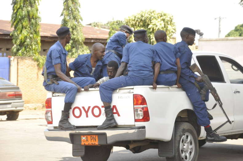 Burundi police protest arrest