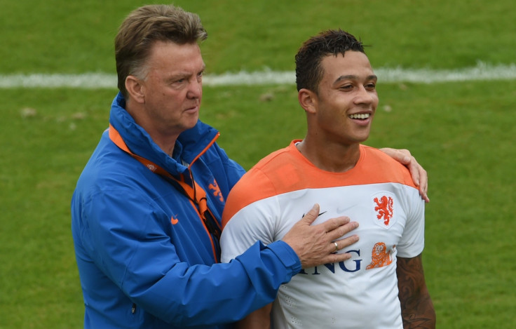 Memphis Depay and Louis van Gaal