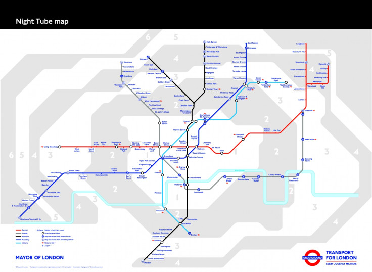 Night tube map