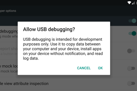 ADB USB Debugging prompt