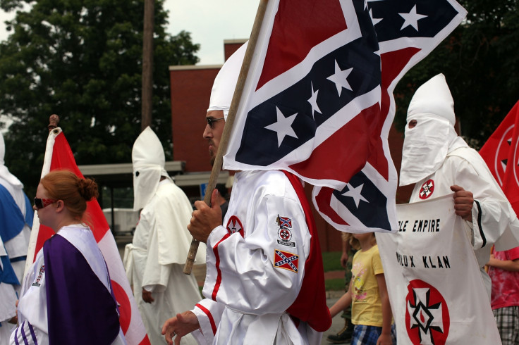 Klan members hold