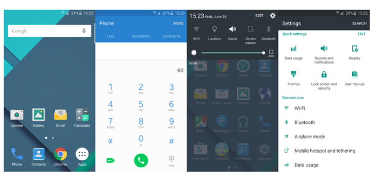 Material-Design inspired theme for Galaxy S6, Edge