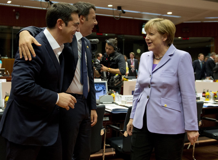 Angela Merkel, Matteo Renzi and Alexis Tsipras