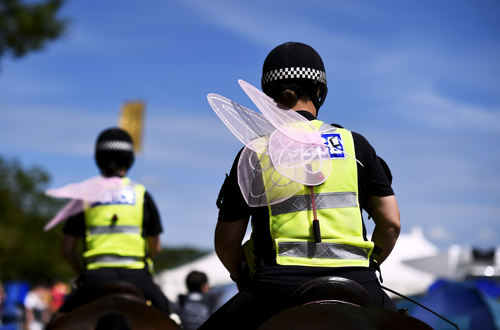 Glastonbury 2015 fairy wing police