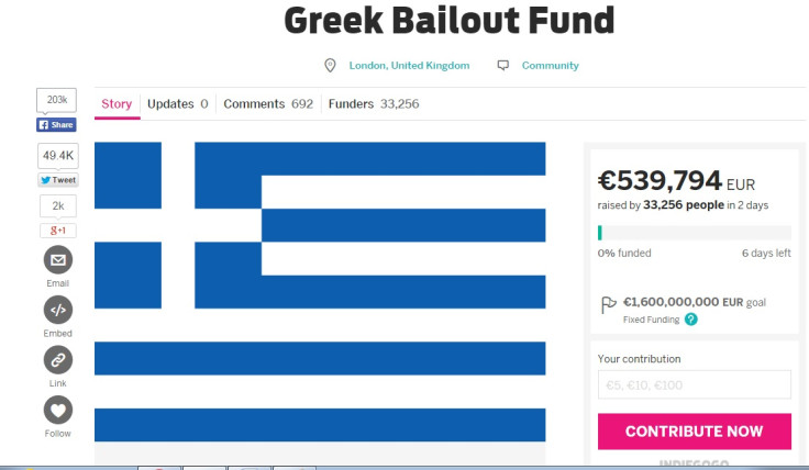 Greece debt crisis crowdfunding