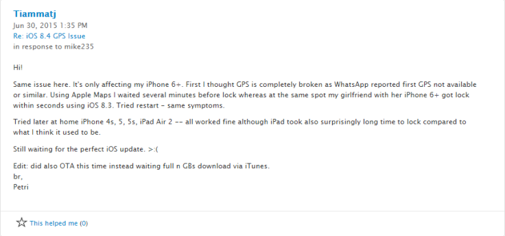 iOS 8.4 GPS problems iOS 8.4 GPS problems