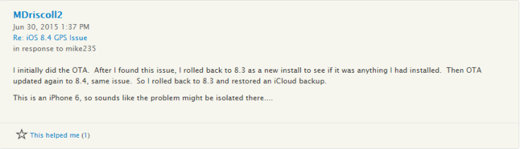 iOS 8.4 GPS problems iOS 8.4 GPS problems
