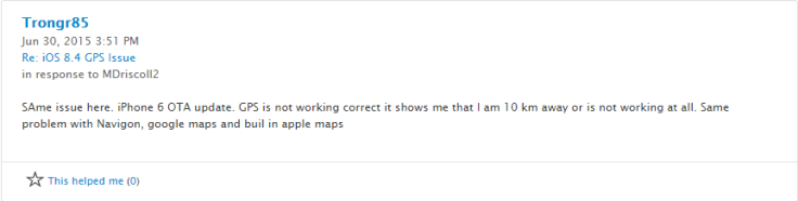 iOS 8.4 GPS problems iOS 8.4 GPS problems