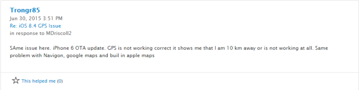 iOS 8.4 GPS problems