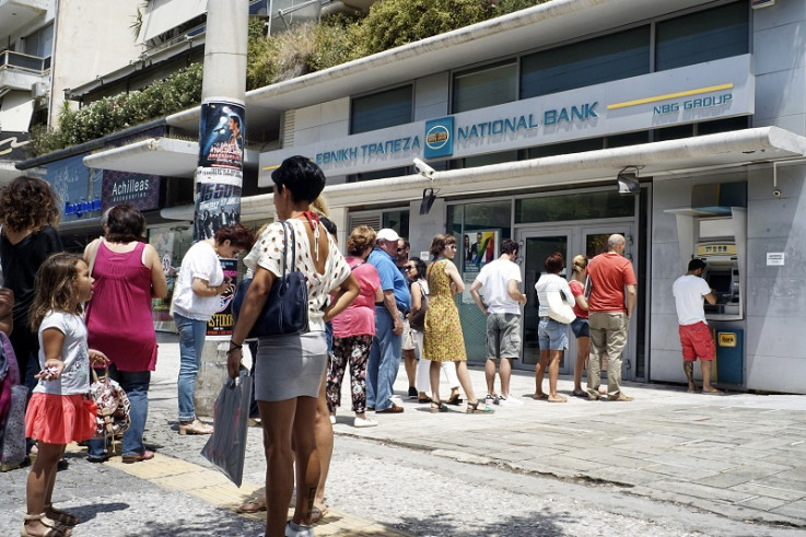 Greece Bank ATM queue