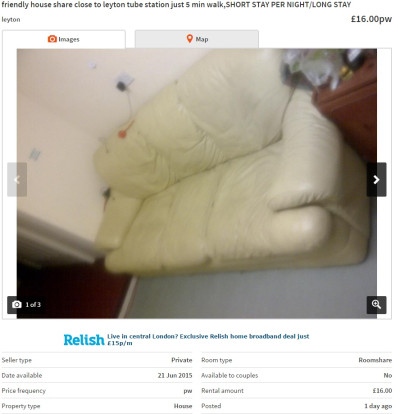 london renting bedroom couch