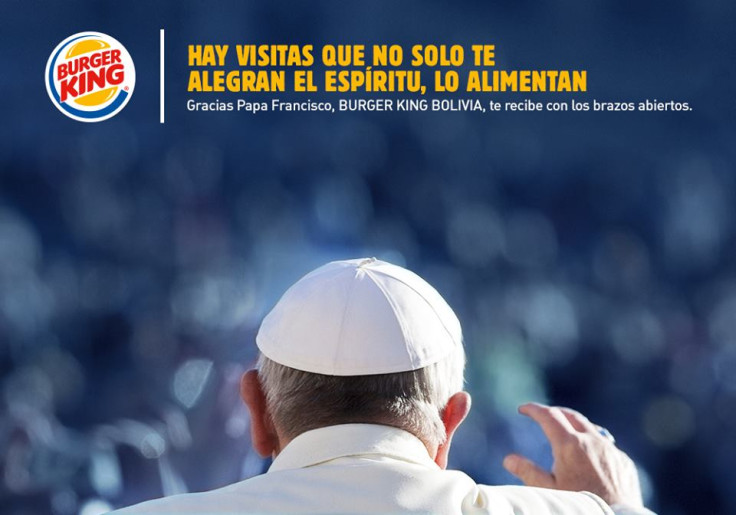 Papa Francisco Burger King Bolivia