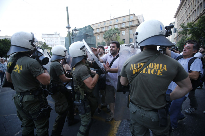 Anti-austerity protestors in Athens