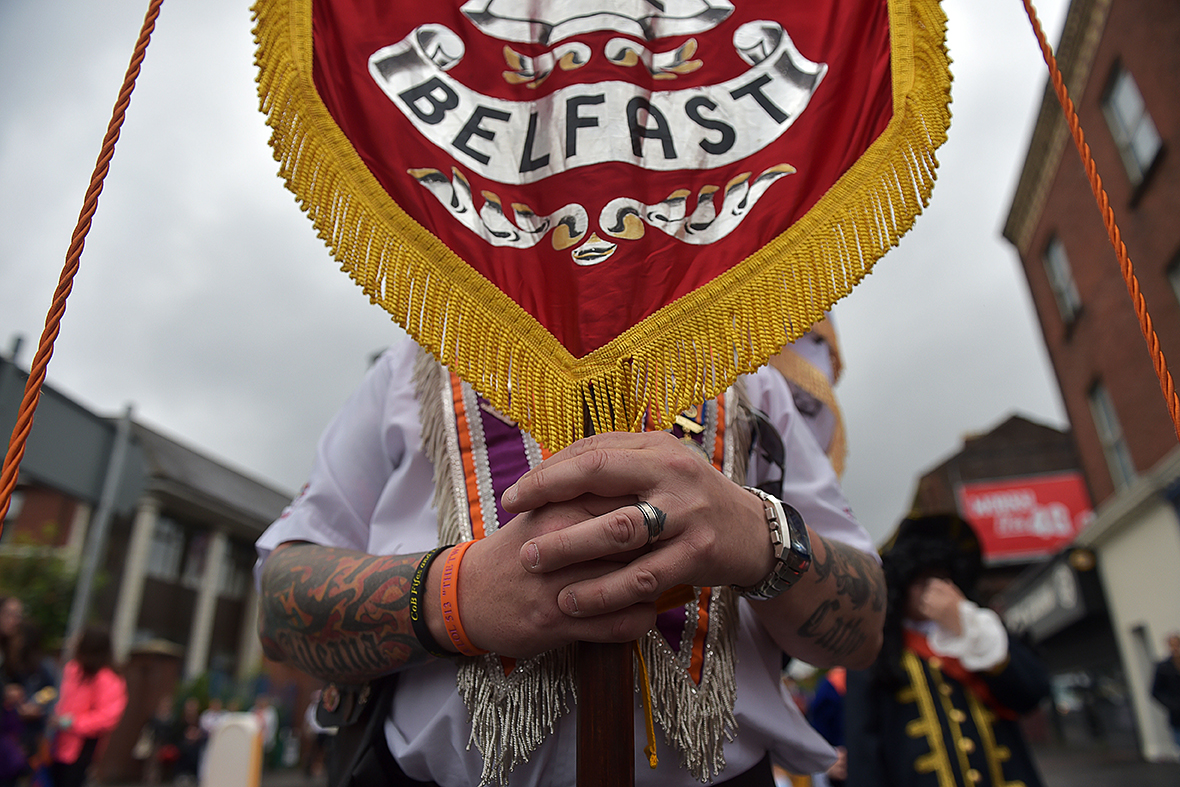 Northern Ireland Orange Order march through Belfast in Twelfth parade