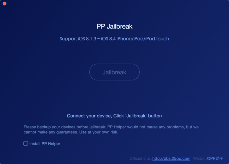 PP iOS 8.4 jailbreak for Mac