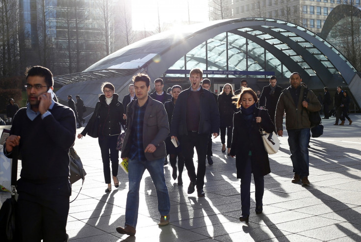 City workers in Canary Wharf