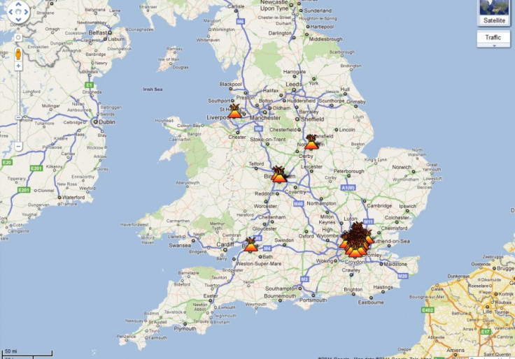 Google Map Charts London Riots
