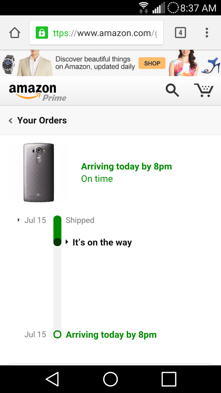 LG G4 shipped by Amazon