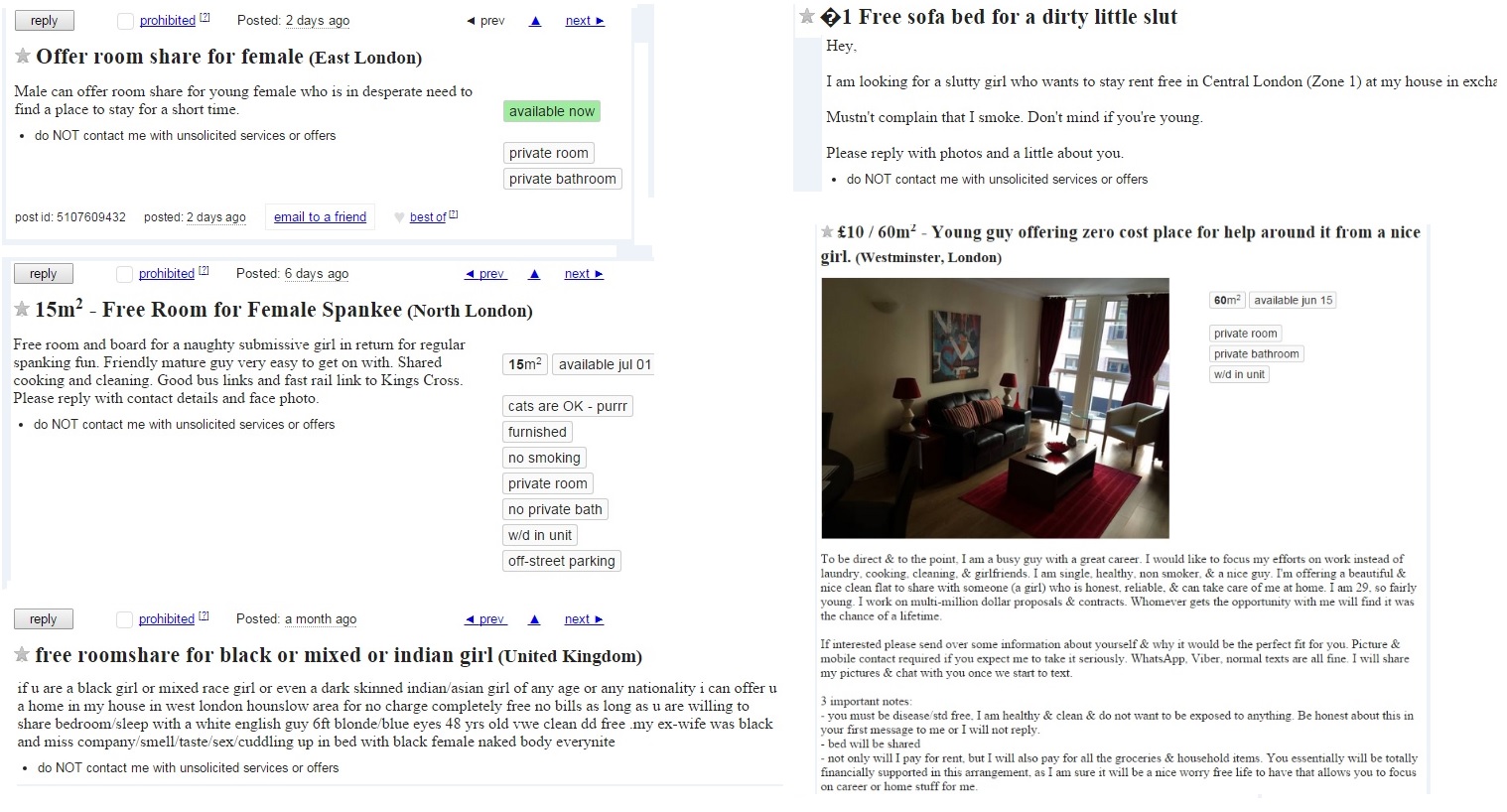 London rents crisis: 'I am looking for a slutty girl who ...