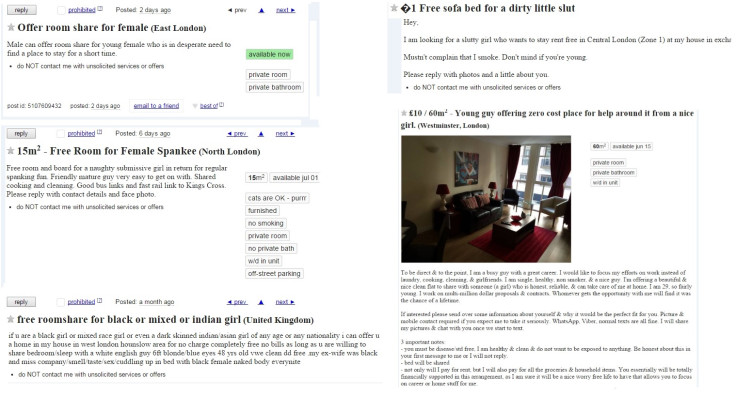 free rent for sex craigslist