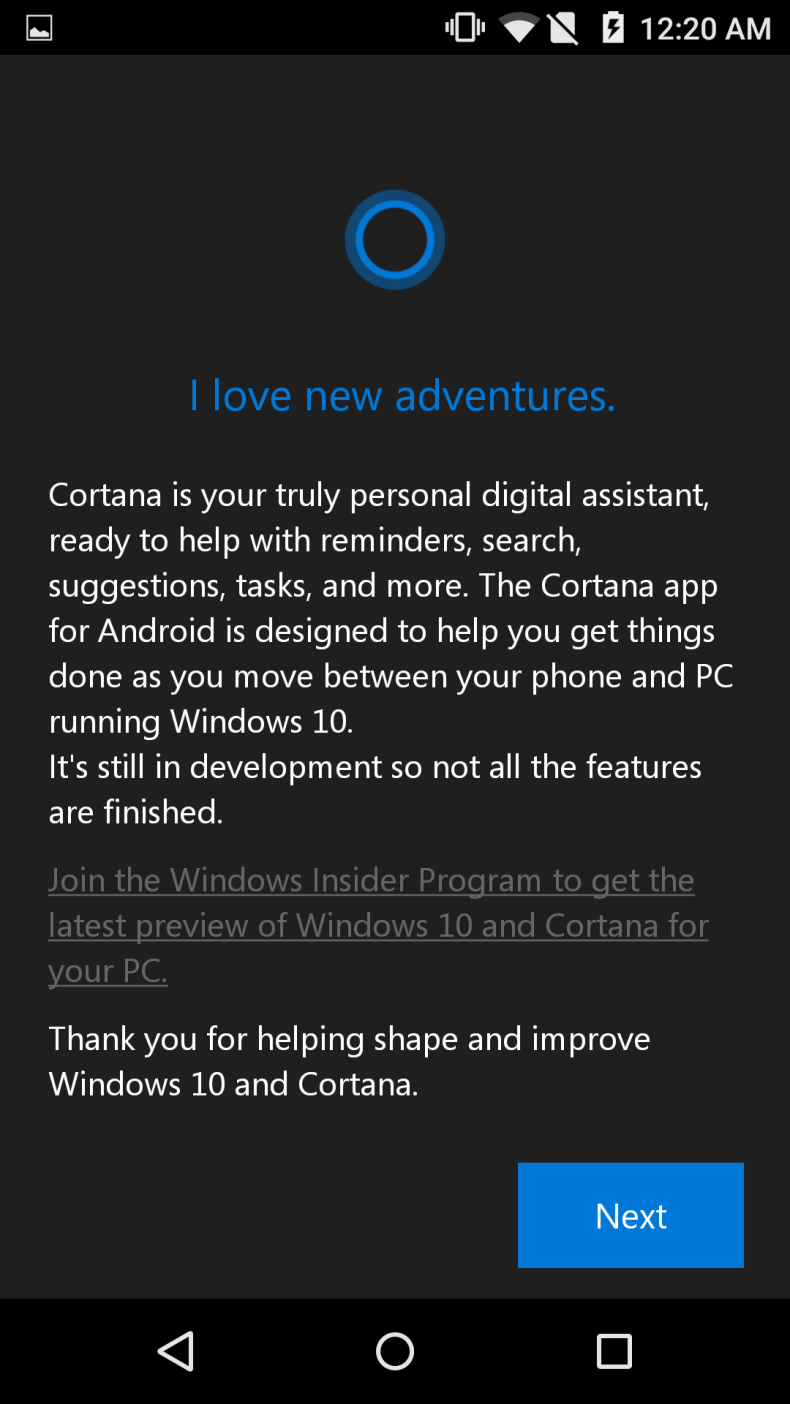 Microsoft Cortana for Android