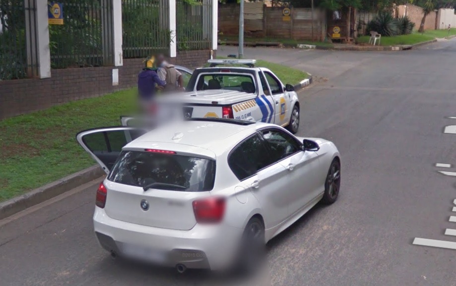 South Africa Google Street View captures moment security guard is