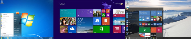 Windows 10, Windows 8.1 and Windows 7