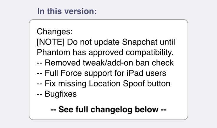 Phantom 4.3.2 for Snapchat