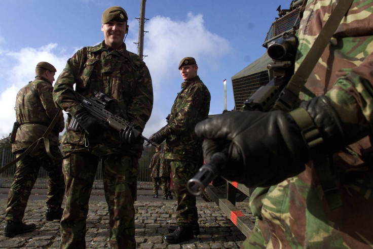 Scots Guards patrol Belfast Northern Ireland