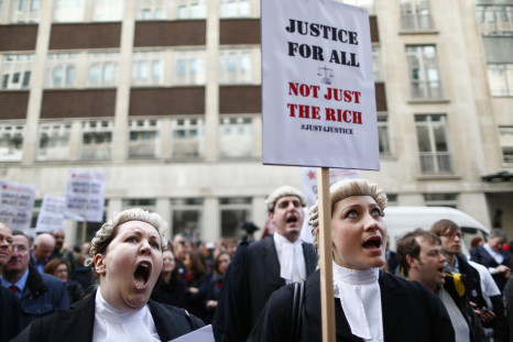Barristers protest cuts to legal aid