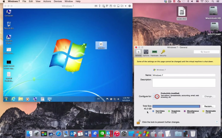 Parallels Windows Mac OS X