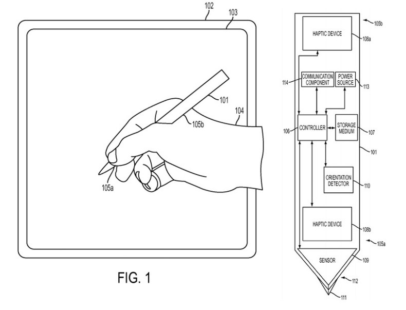 Apple stylus patent iPad Pro
