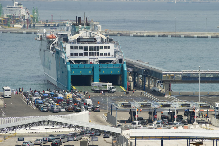A Ferry from Ceuta docks in Spain