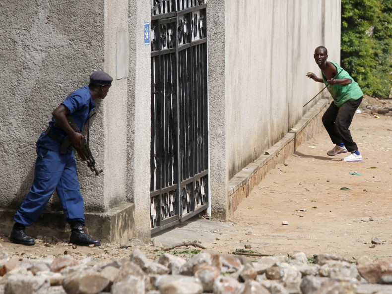 Burundi police protest