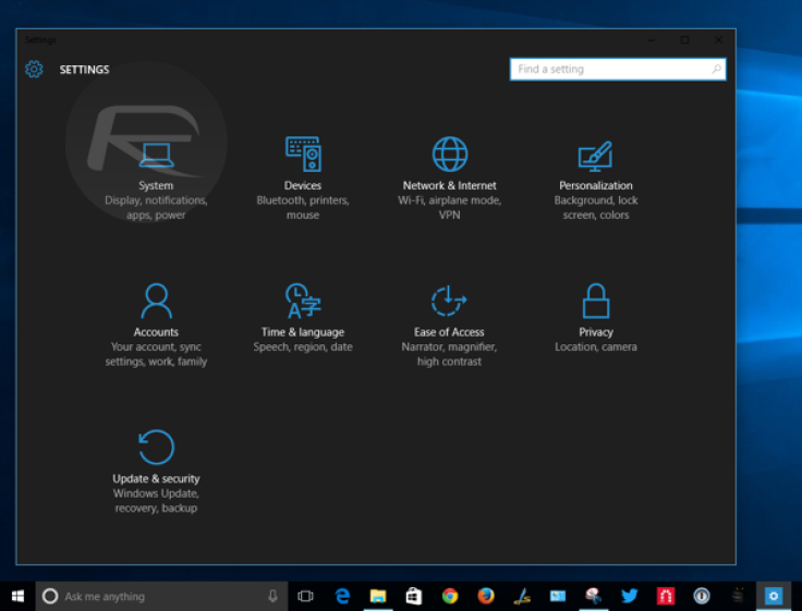 Windows 10 Dark Theme mode