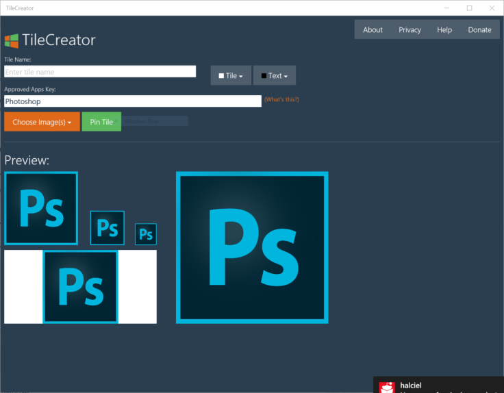 Windows 10 TileCreator