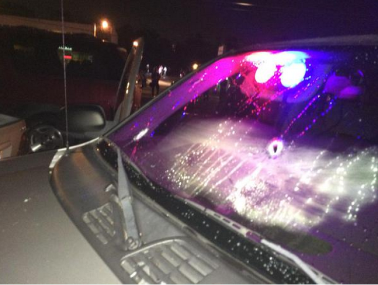 Bullet holes on a Ferguson car