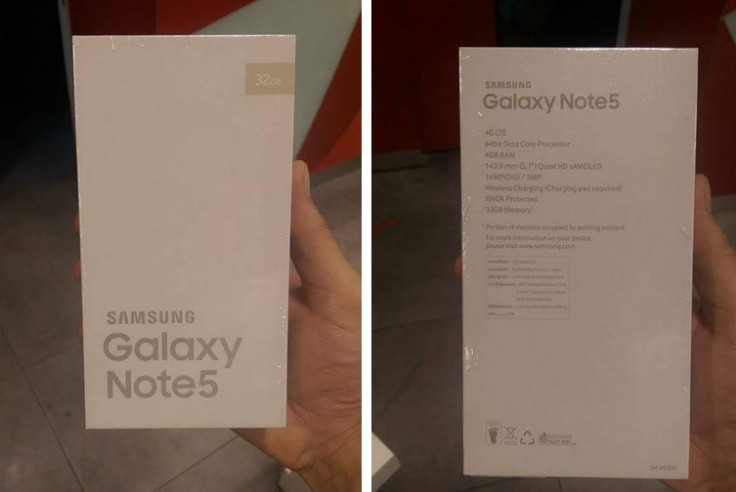 Samsung Note 5 box leak