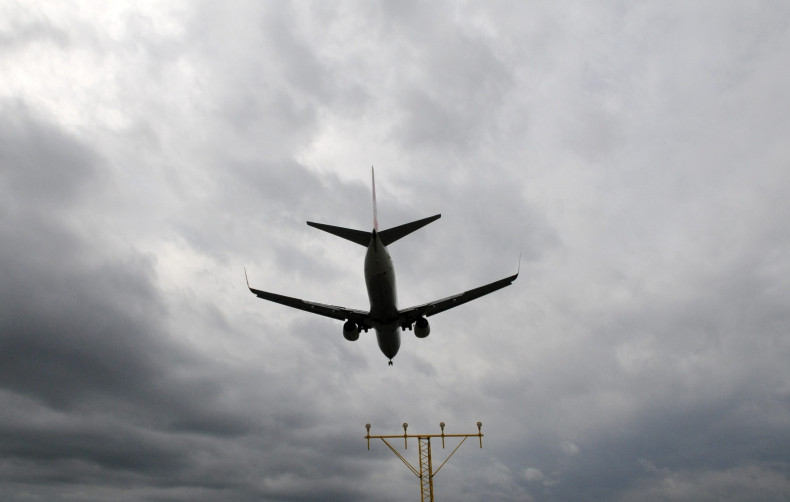A plane lands at Stockholm's Arlanda Airport