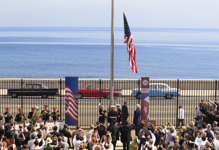 The Stars and Stripes is raised inhavana