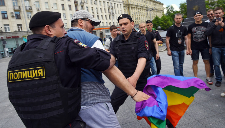Police arrest a gay rights activists