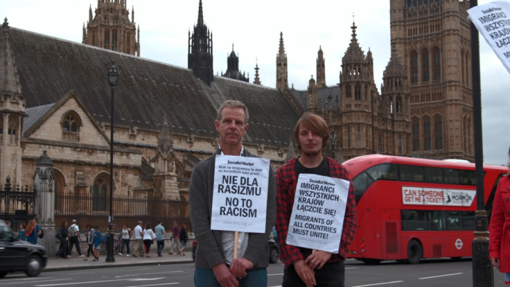 Polish workers strike Westminster