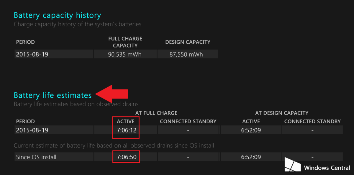 battery status windows 10 capacity check