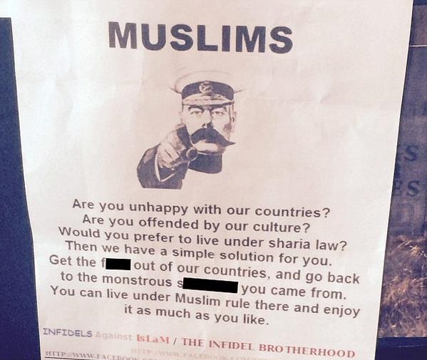 Wetherspoons customer 'disgusted' by offensive antiMuslim poster in pub
