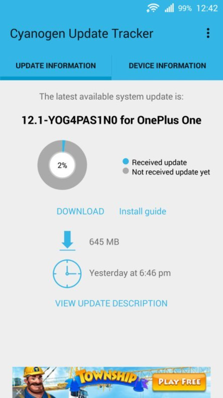 OnePlus One Cyanogen OS 12.1