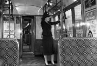 Woman on train