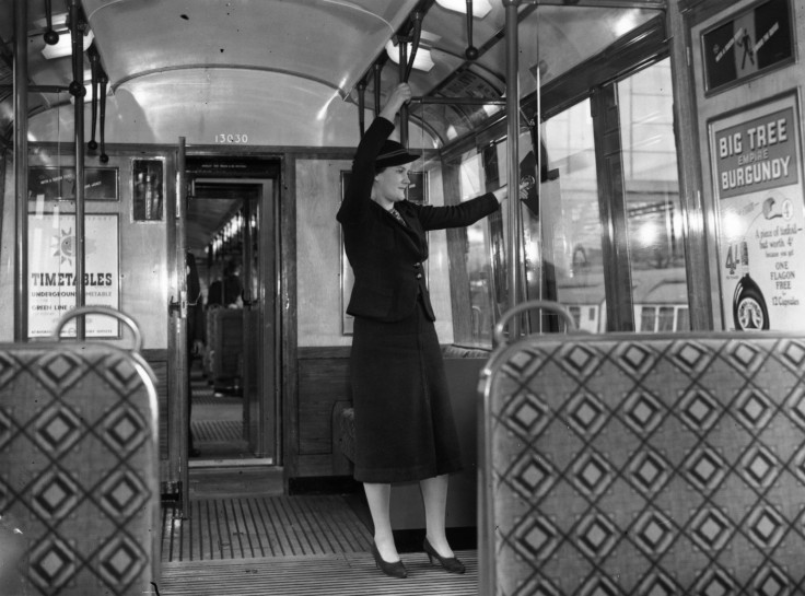 Woman on train