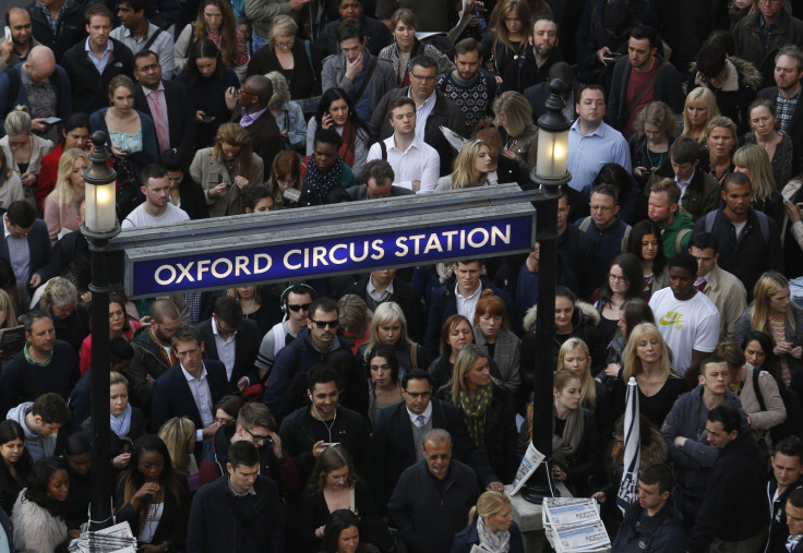 Commuters at Oxford Circus station