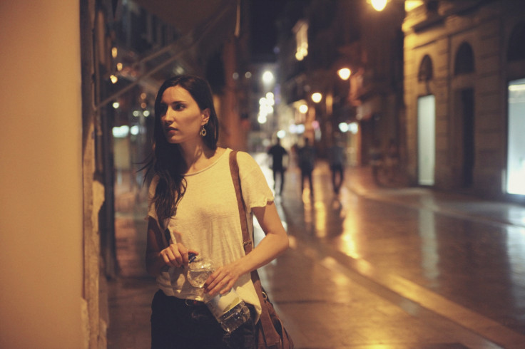 woman walking home alone