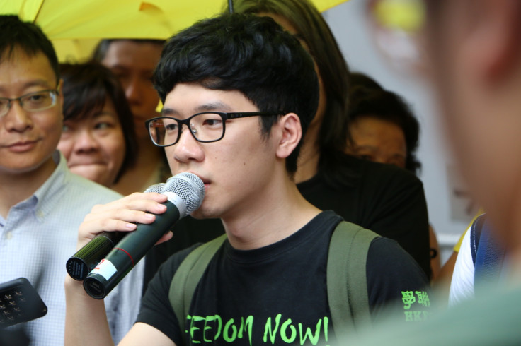 Nathan Law speaking in Hong Kong